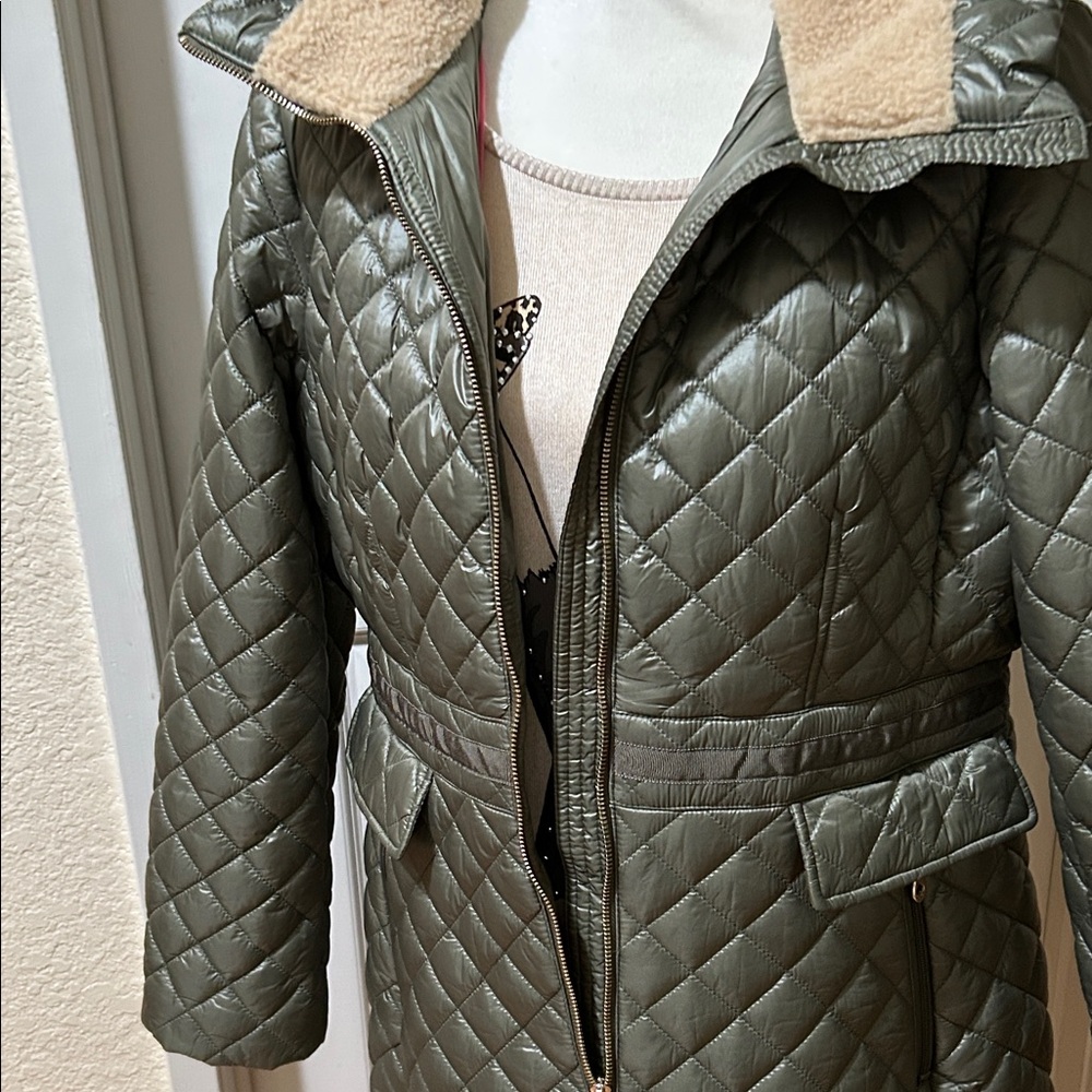 Kate Spade Quilted Puffer Jacket in Olive - Picture 6 of 16